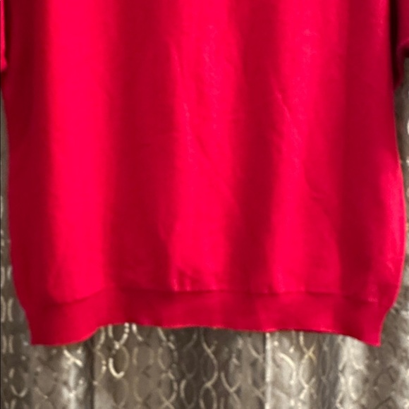 Vertigo Chic and Vibrant Red 1/2 Dolman-Sleeve Boat-Neck Knit Sweater Size S - Picture 6 of 11